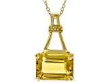 Yellow Citrine 18k Yellow Gold Over Sterling Silver Pendant With Chain 6.40ct