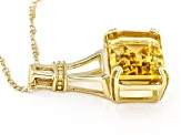 Yellow Citrine 18k Yellow Gold Over Sterling Silver Pendant With Chain 6.40ct