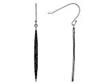 Black Spinel Rhodium Over Sterling Silver Dangle Earrings 0.61ctw