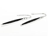 Black Spinel Rhodium Over Sterling Silver Dangle Earrings 0.61ctw