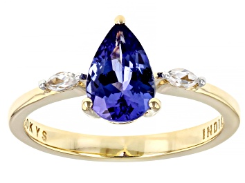 Picture of Blue Tanzanite 10k Yellow Gold Ring 1.16ctw