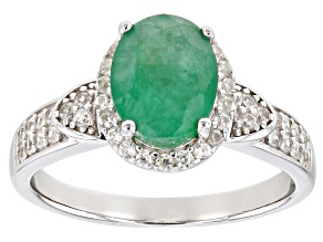Emerald Rhodium Over Sterling Silver Ring 1.80ctw