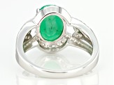 Emerald Rhodium Over Sterling Silver Ring 2.35ctw