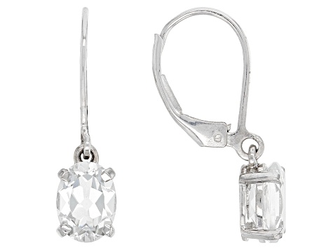 White Topaz Platinum Over Sterling Silver Dangle Earrings 2.50ctw