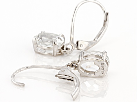 White Topaz Platinum Over Sterling Silver Dangle Earrings