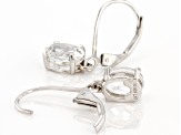 White Topaz Platinum Over Sterling Silver Dangle Earrings 2.50ctw