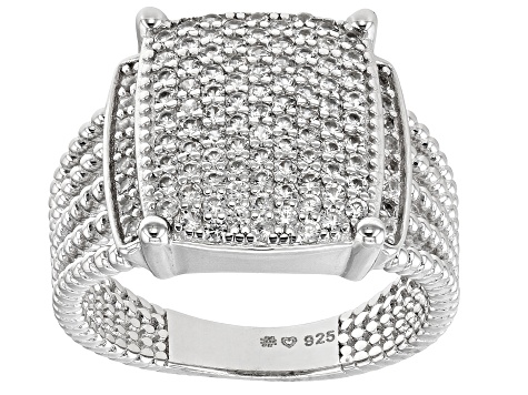 White Zircon Rhodium Over Sterling Silver Ring 1.85ctw