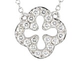 White Sapphire Rhodium Over Sterling Silver Necklace 0.50ctw