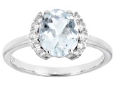 Aquamarine Rhodium Over Sterling Silver Ring 1.74ctw