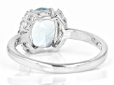 Aquamarine Rhodium Over Sterling Silver Ring 1.74ctw