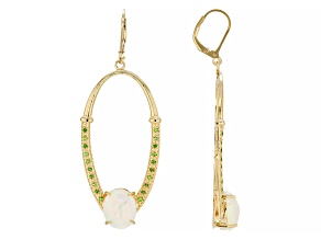 Multicolor Ethiopian Opal 18k Yellow Gold Over Sterling Silver Earrings 5.22ctw