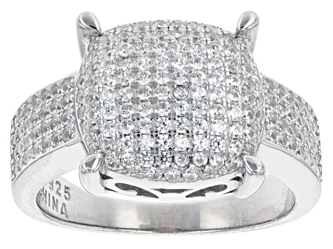 White Zircon Rhodium Over Sterling Silver Ring 1.30ctw