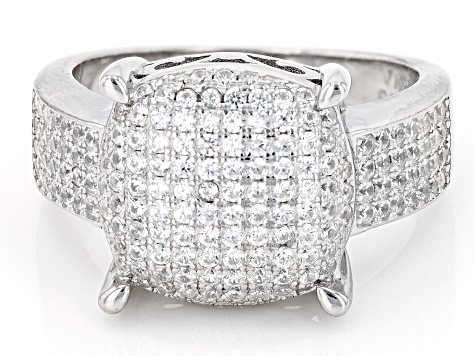 White Zircon Rhodium Over Sterling Silver Ring 1.30ctw