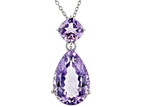 Purple Brazilian Amethyst Platinum Over Sterling Silver Pendant With Chain 13.15ctw