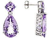 Purple Brazilian Amethyst Platinum Over Sterling Silver Dangle Earrings 11.80ctw