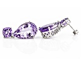 Purple Brazilian Amethyst Platinum Over Sterling Silver Dangle Earrings 11.80ctw