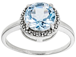 Sky Blue Topaz Rhodium Over Sterling Silver Ring 1.80ct