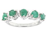 Green Emerald Rhodium Over Sterling Silver Band Ring 0.85ctw