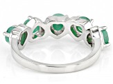 Green Emerald Rhodium Over Sterling Silver Band Ring 0.85ctw