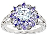 Sky Blue Glacier Topaz Rhodium Over Sterling Silver Ring 2.37ctw