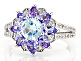 Sky Blue Glacier Topaz Rhodium Over Sterling Silver Ring 2.37ctw