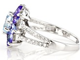 Sky Blue Glacier Topaz Rhodium Over Sterling Silver Ring 2.37ctw