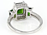 Chrome Diopside Rhodium Over Sterling Silver Ring 2.51ctw