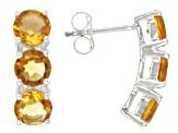 Yellow Citrine Sterling Silver Earrings 3.75ctw