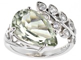 Green Prasiolite Platinum Over Sterling Silver Bypass Ring 5.00ctw