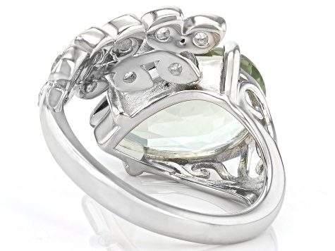 Green Prasiolite Platinum Over Sterling Silver Bypass Ring 5.00ctw