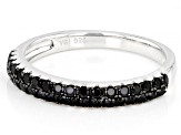 Black Spinel Rhodium Over Sterling Silver Band Ring 0.53ctw