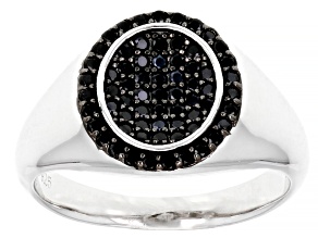 Black Spinel Rhodium Over Sterling Silver Ring 0.38ctw