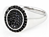 Black Spinel Rhodium Over Sterling Silver Ring 0.38ctw