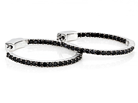 Jtv black store spinel hoop earrings