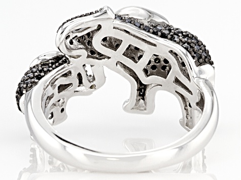 Two-Tone Elephant Line Up Ring – Rose Gold Vermeil & Sterling Silver, Size 9, Handmade - View #2