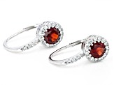 Red Garnet Rhodium Over Sterling Silver Earrings 2.40ctw