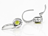 Green Peridot Rhodium Over Sterling Silver Earrings 2.25ctw