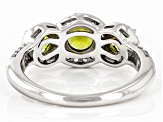 Green Peridot Rhodium Over Sterling Silver Ring 2.08ctw