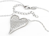 White Zircon Rhodium Over Sterling Silver Heart Necklace 1.38ctw