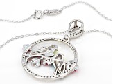 White Zircon Rhodium Over Sterling Silver Pendant With Chain 0.75ctw