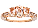 Peach Morganite 14k Rose Gold Over Sterling Silver Ring 1.68ctw