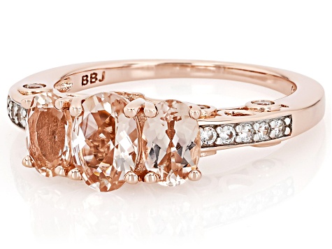 Peach Morganite 14k Rose Gold Over Sterling Silver Ring 1.68ctw