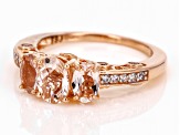 Peach Morganite 14k Rose Gold Over Sterling Silver Ring 1.68ctw