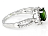 Green Chrome Diopside Rhodium Over Sterling Silver Ring 1.60ctw