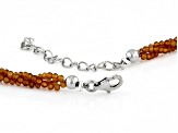 Orange Hessonite Garnet Rhodium Over Sterling Silver Necklace