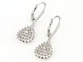 White Zircon Rhodium Over Sterling Silver Dangle Earrings 1.73ctw