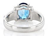 London Blue Topaz Rhodium Over Sterling Silver Ring 2.20ctw