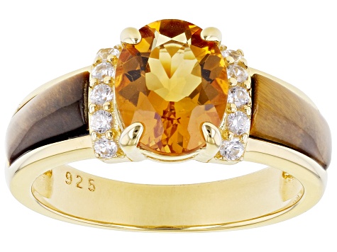 Orange Madeira Citrine 18k Yellow Gold Over Sterling Silver Ring 1.78ctw