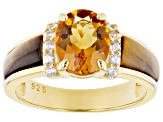 Orange Madeira Citrine 18k Yellow Gold Over Sterling Silver Ring 1.78ctw