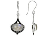 Multi-Color Rainbow Moonstone Sterling Silver Dangle Earrings